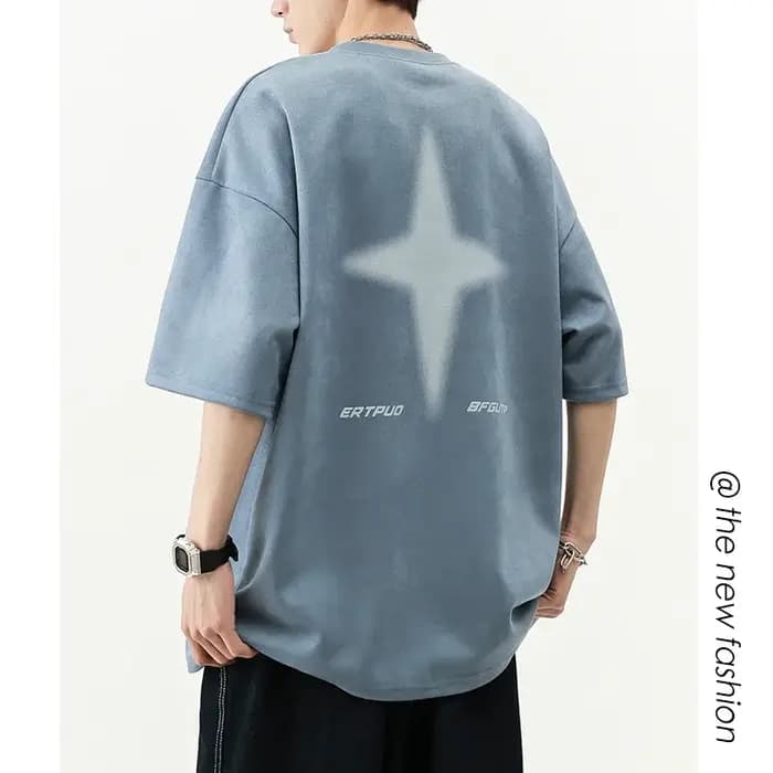 T-shirt en daim à manches courtes pour homme