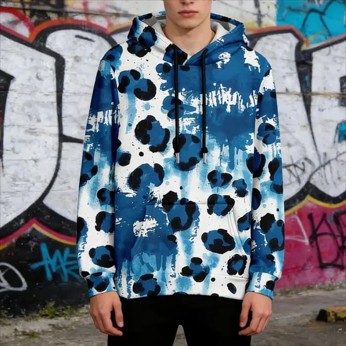 Sweat à capuche imprimé léopard coloré pour hommes