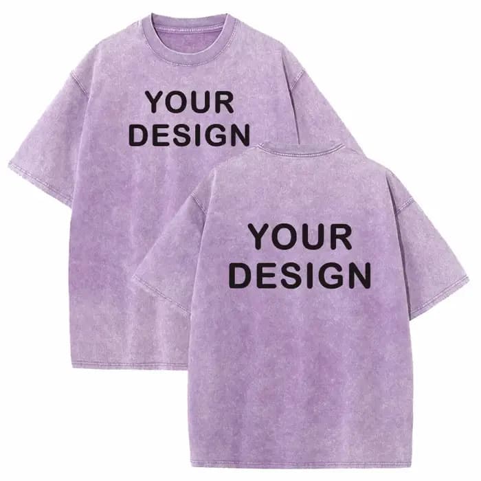 T-shirt personnalisé LOGO brodé imprimé rue Hip Hop 100% coton surdimensionné lavé