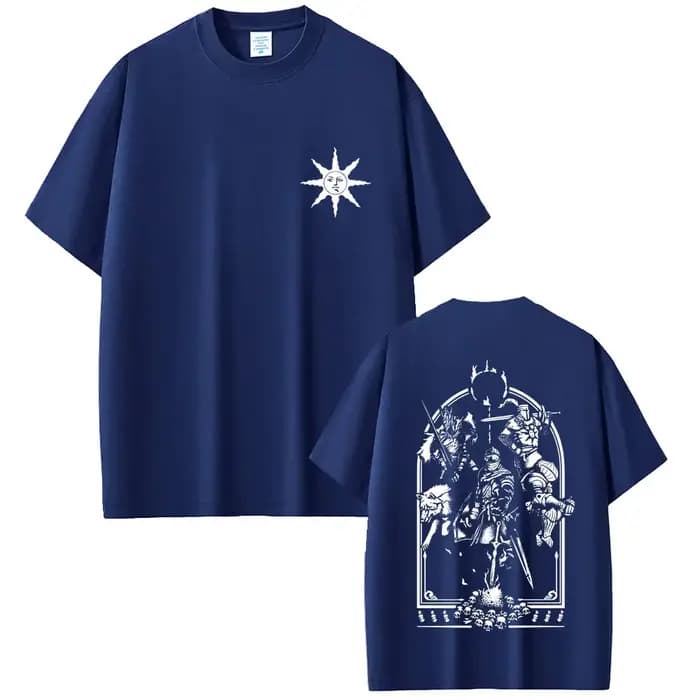 Jeu âmes sombres éloge du soleil T-shirt graphique hommes femmes Vintage gothique Rock T-shirts