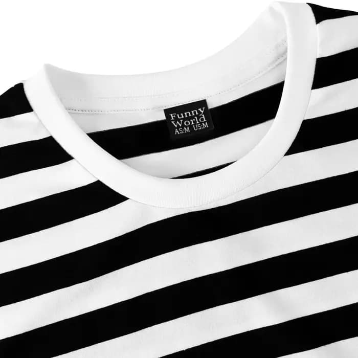 Chemise à rayures noires et blanches pour hommes