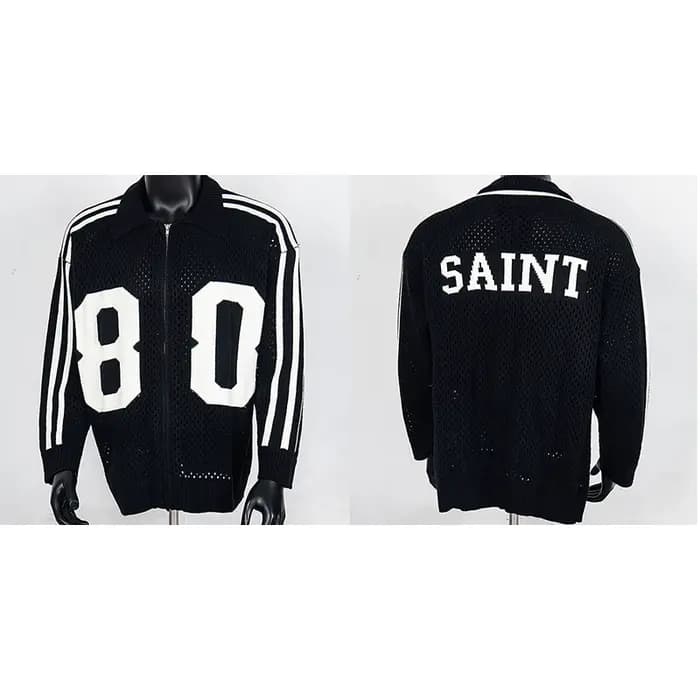Veste zippée Saint Sweater 2026 SAINT, Pulls à col avec logo simple imprimé, Hauts pour hommes, femm