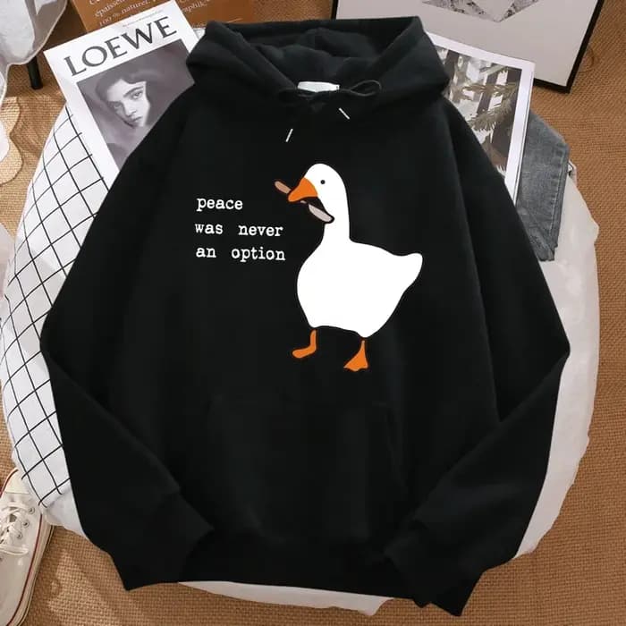 La paix n'a jamais une Option imprimé sweat hommes rue surdimensionné automne à capuche Hipster doux sweats