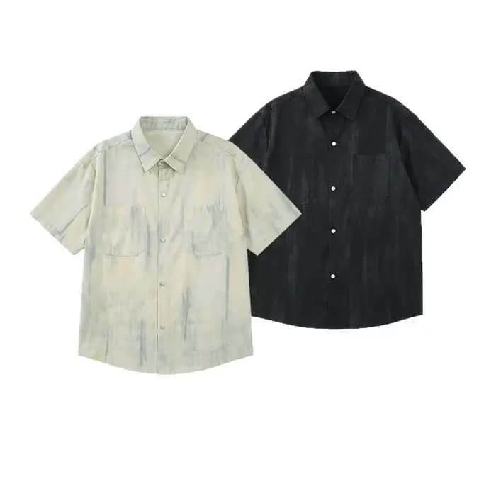 Chemise décontractée tie-dye à manches courtes pour homme