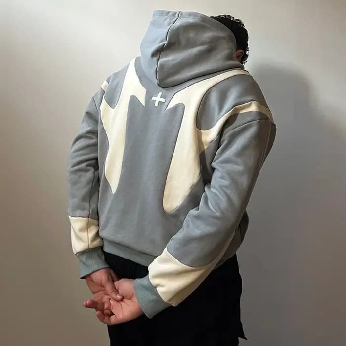 Sweat à Capuche Rétro Bleu pour Homme et Femme
