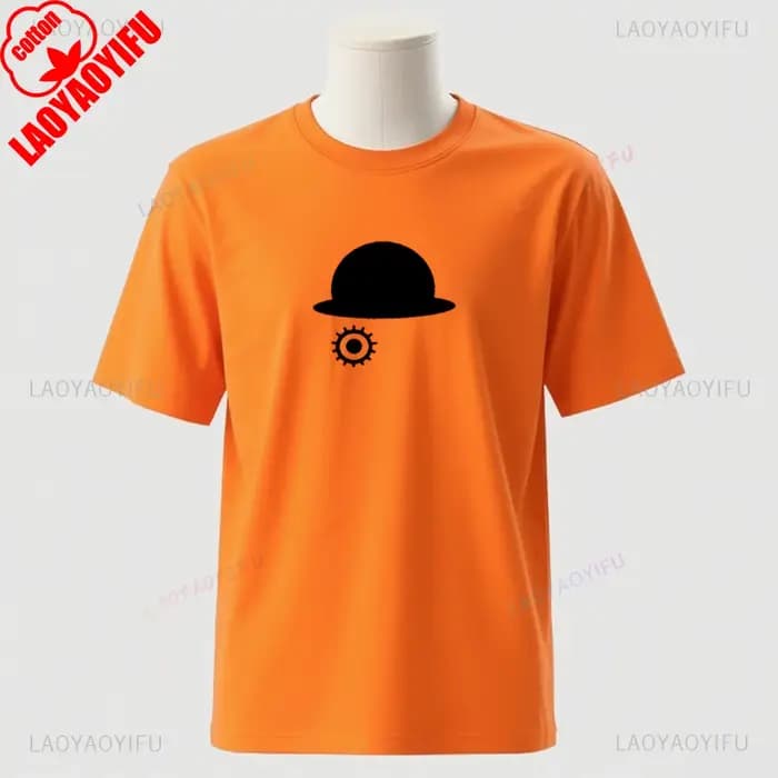 Horloge Orange Style unisexe haute qualité coton graphique t-shirts femme homme Vintage film T-shirt