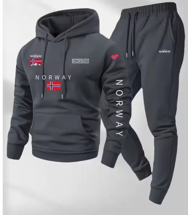 Ensemble 2 pièces sweat à capuche et pantalon de survêtement à cordon de serrage avec motif lettres
