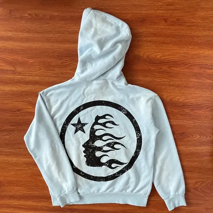 Sweat à capuche HS Fire bleu ciel