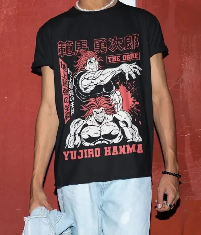 Chemise Jack Hanma, T-shirt de la série Baki Hanma, chemise Baki The Grappler