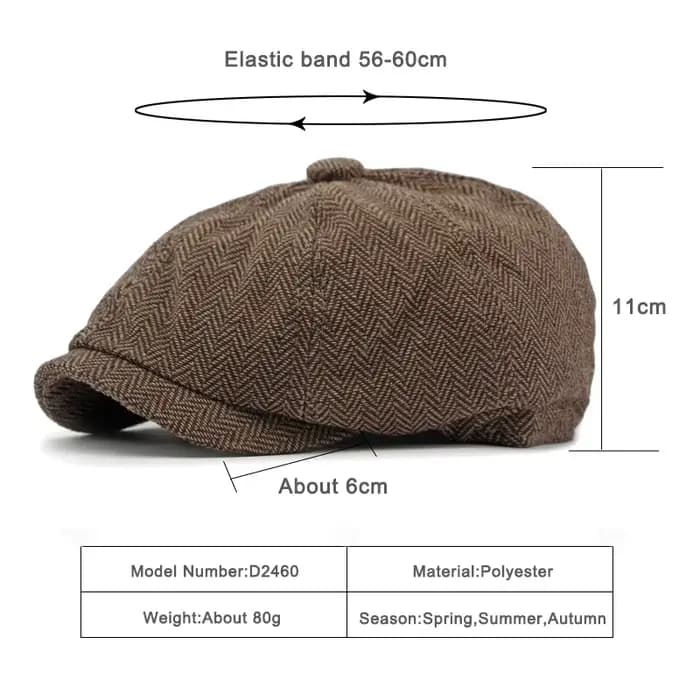 Casquette plate en sergé pour hommes et femmes