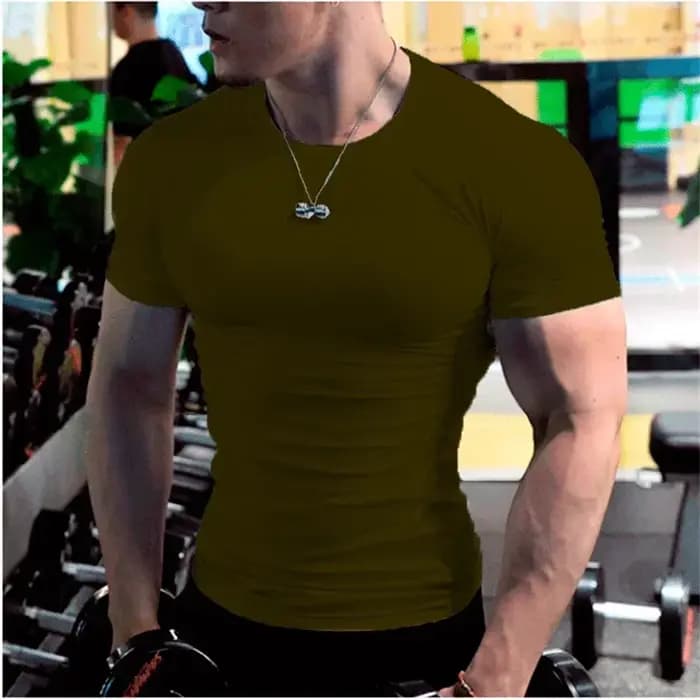 Hommes hauts à la mode t-shirt plaine coupe ajustée