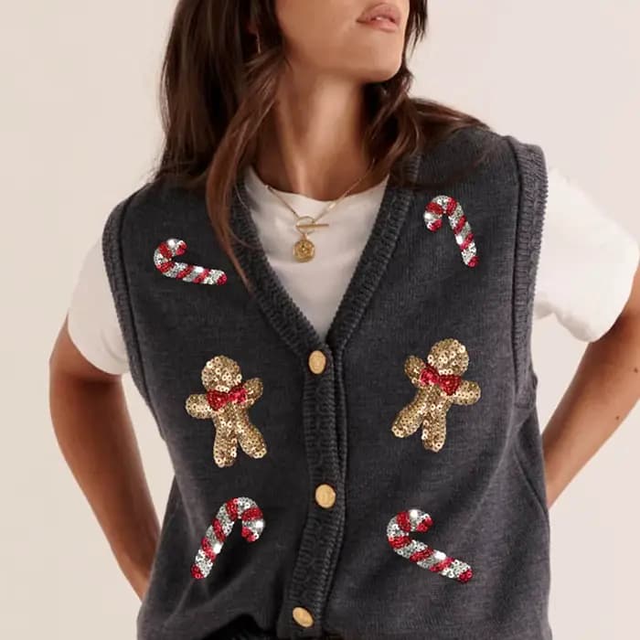 Femmes pull de noël gilets imprimé père