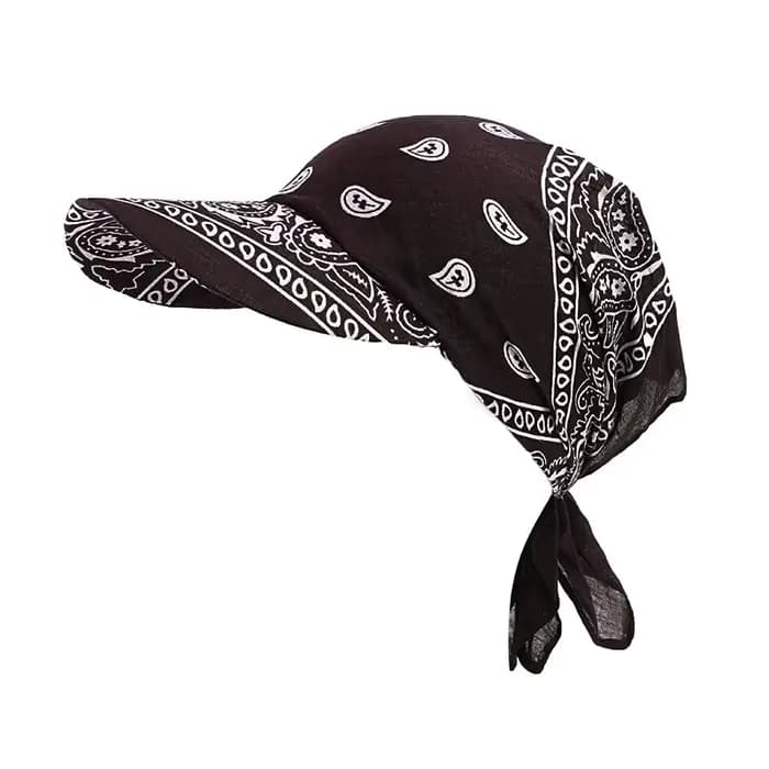 Casquette de baseball pour femme avec visière et foulard imprimé