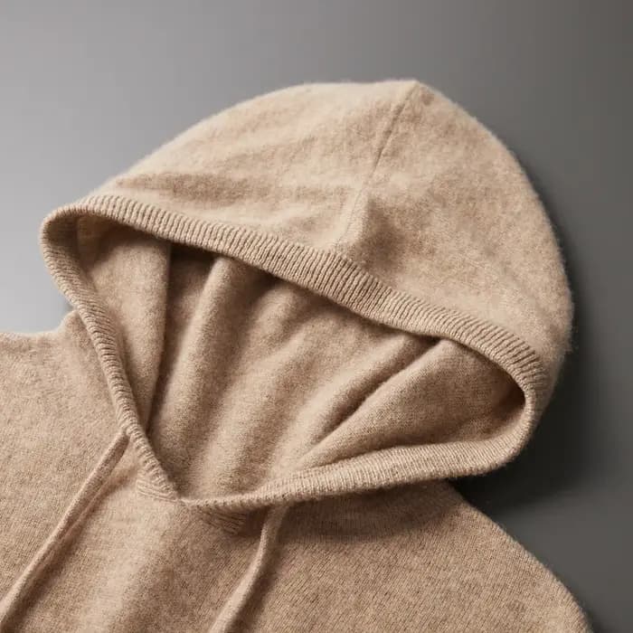 100% laine mérinos homme une pièce prêt à porter sweat à capuche tricoté automne hiver décontracté grand haut à manches
