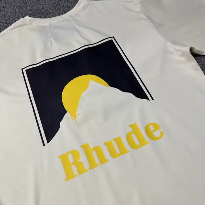 Nouveau T-shirt RHUDE 2026 décontracté et ample à manches courtes avec imprimé lettres pour hommes et femmes