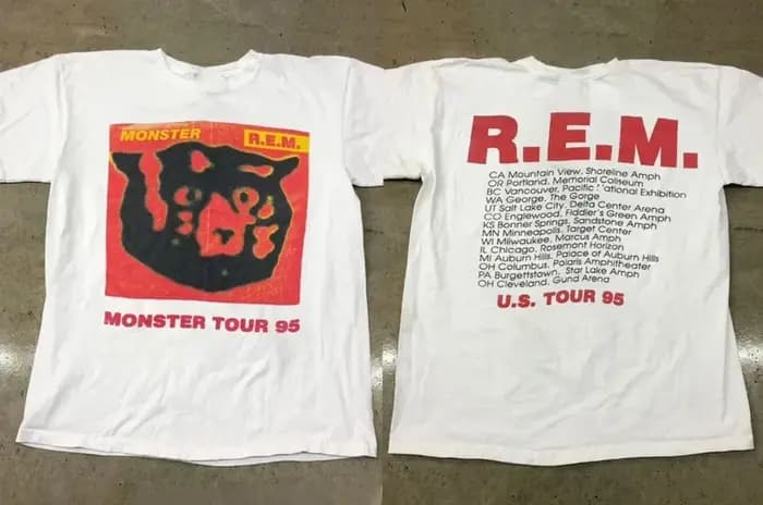 T-shirt REM Monster Tour 1994, T-shirt double face REM Monster Tour, décontracté, pour tous les jour
