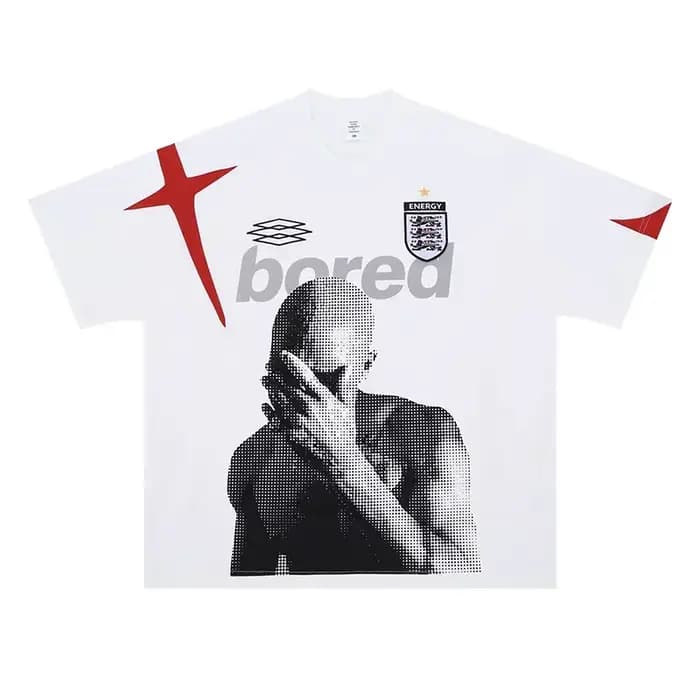 Rétro couleur bloc patchwork badge portrait impression T-shirt hommes femmes