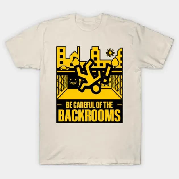 T-shirt Noclip Out of Reality Backrooms « No Exit » – Tee-shirt graphique Meme d'horreur en coton à manches courtes – Hauts décontractés pour les fans