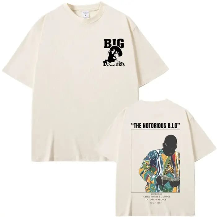 Vintage le célèbre grand T-shirt Biggie Smalls graphique