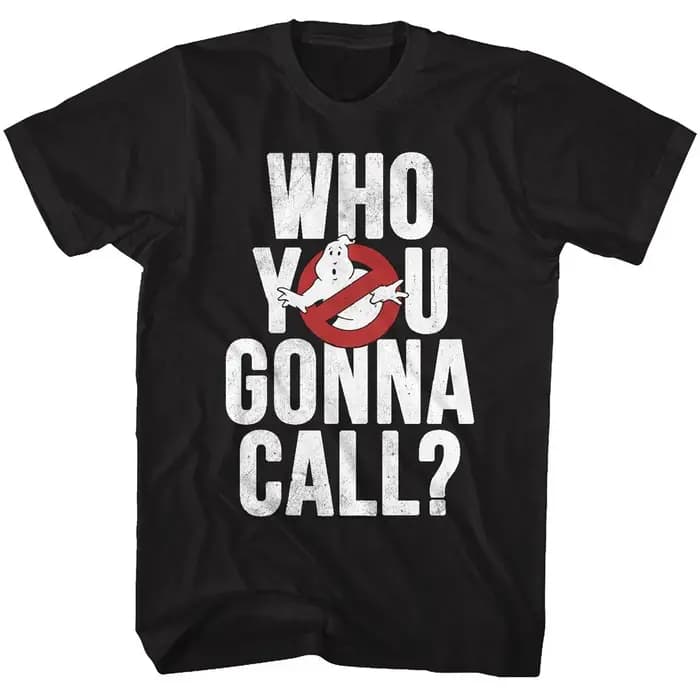 T-shirt graphique avec logo Ghostbusters Who You Gonna Call, style rétro des années 80, streetwear,