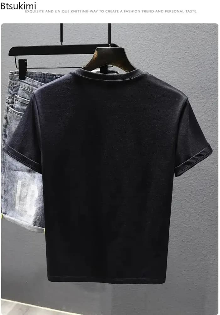 Nouveau T-shirt pour homme à manches courtes brodé de roses