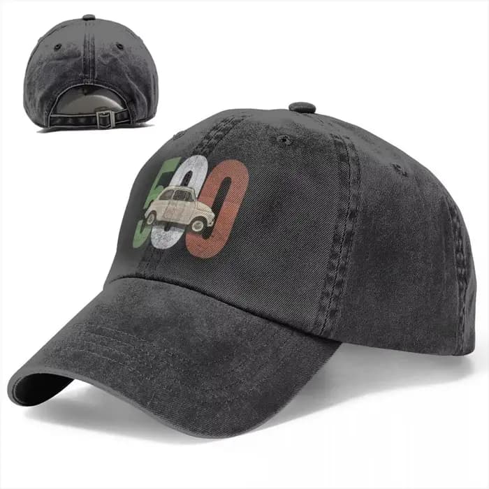 Casquette de baseball Fiat 500, classique sur blanc, pour jeunes en plein air