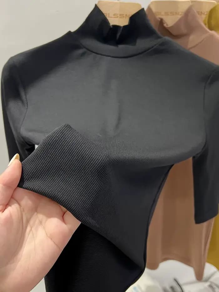 T-shirt basique femme 2026 à col roulé