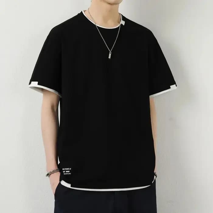 T-shirt décontracté en coton imprimé pour homme – Léger
