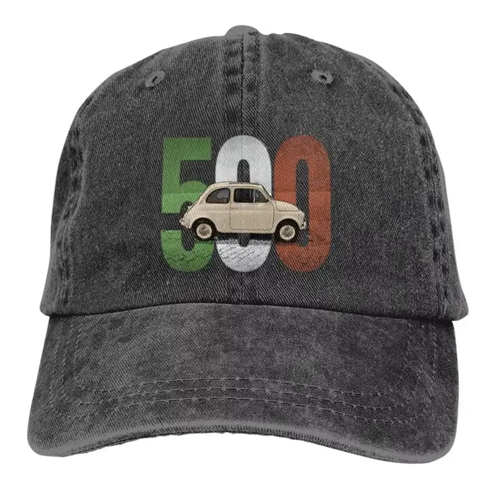 Casquette de baseball Fiat 500, classique sur blanc, pour jeunes en plein air