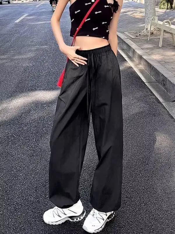 Pantalon Cargo femme militaire automne Polyester côtelé à motifs artistiques doux gothique texturé élégant classique