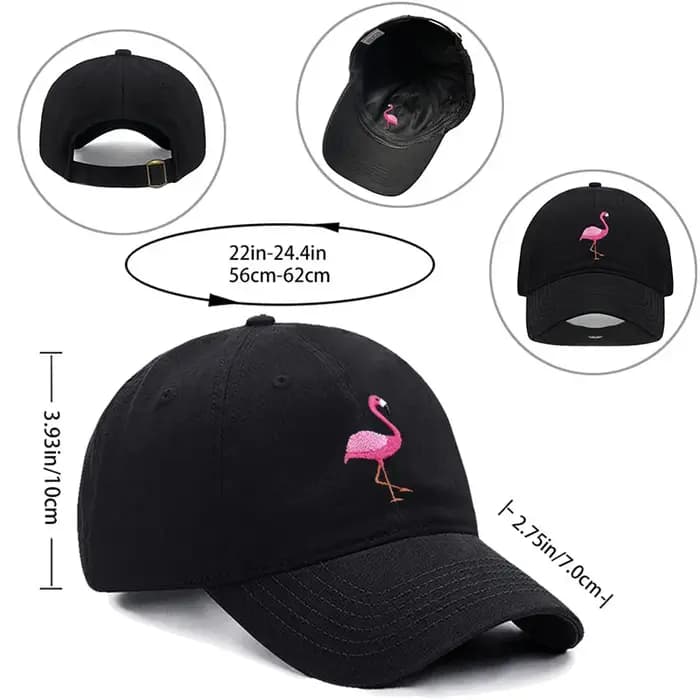 Casquettes de Baseball flamant rose brodées d'animaux pour hommes et femmes