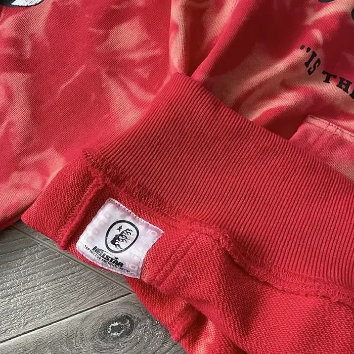 HS Records Sweat à capuche décontracté rouge blanchi rouge