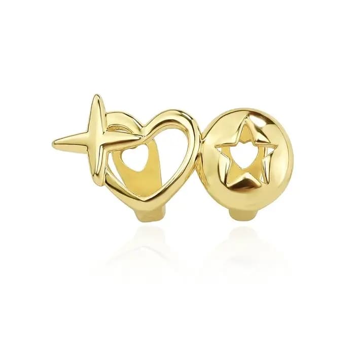 Nouveau coeur creux Hip Hop dent Grillz cuivre coeur forme dents bouchons haute polonais Grills dent