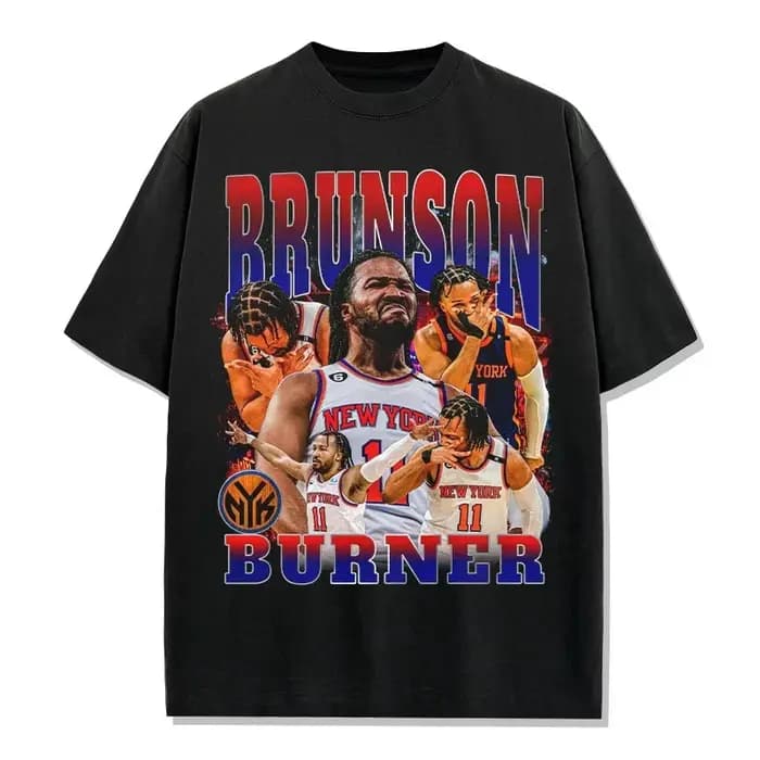 T-shirt graphique Jalen Brunson pour hommes et femmes, vêtements d'été en coton, surdimensionné, à l