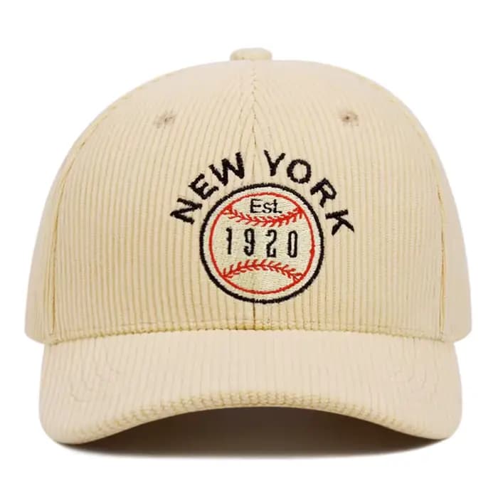 Casquettes de baseball brodées en velours côtelé de New York pour hommes et femmes