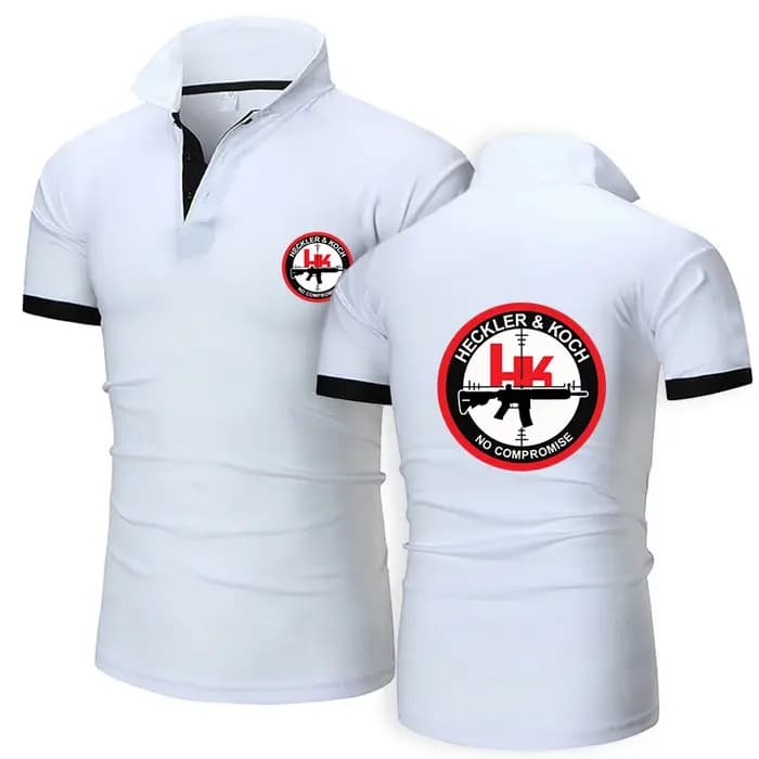 Hk Heckler Koch pas d'arrivée 2025 nouvelle mode Polo hommes décontracté col rabattu à manches courtes été Slim Fit hauts