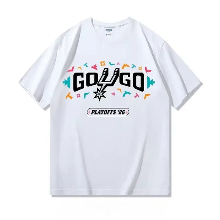 T-shirt surdimensionné à manches courtes pour homme, collection Été 2026, Playoffs des Spurs, pour l