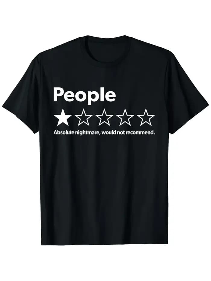 Avis sur le t-shirt amusant : Évaluation d'un étoile : Un cauchemar absolu