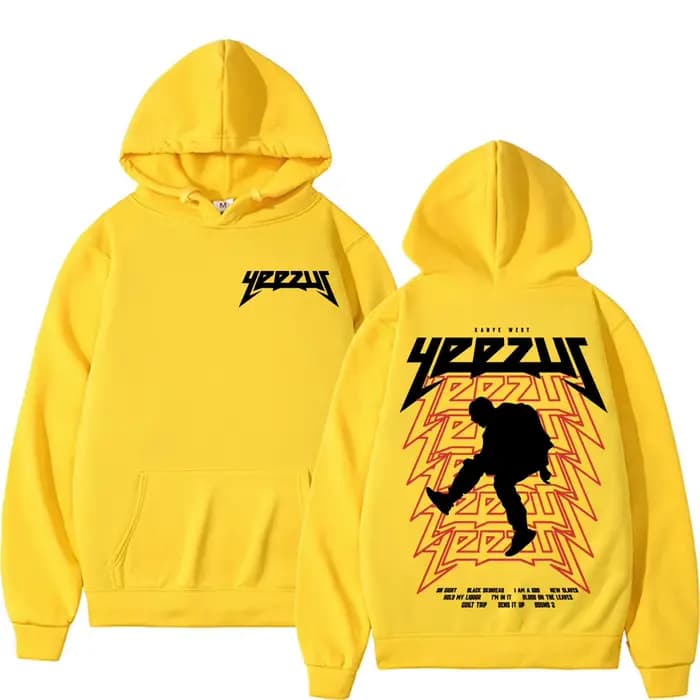 Sweat à capuche unisexe Raned Kanye West Yeezus Tour Album Merch, sweat à capuche Hip Hop Harajuku,