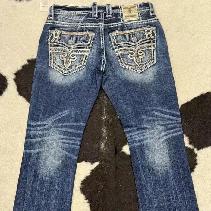 Jean délavé au Design ancien pour hommes, ample, droit, jambes larges, légèrement tiré, vêtements Ca