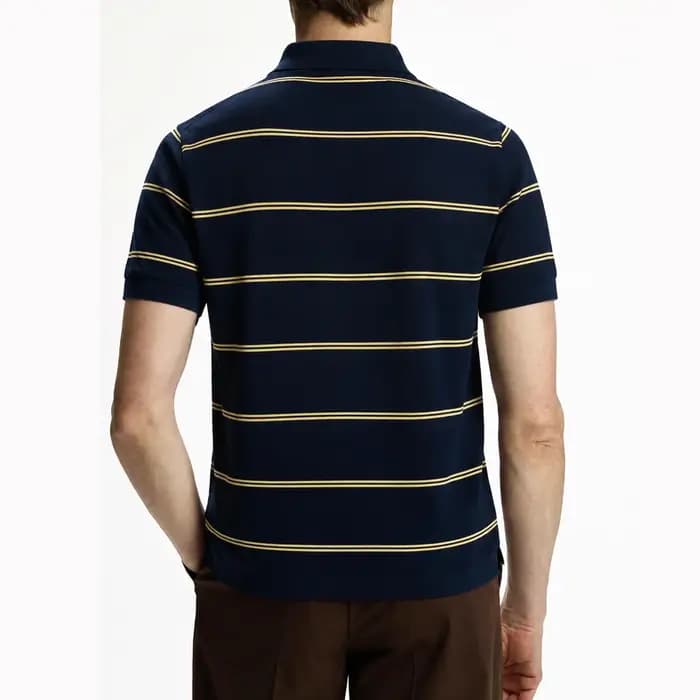 Polo à manches courtes brodé à rayures CH pour homme