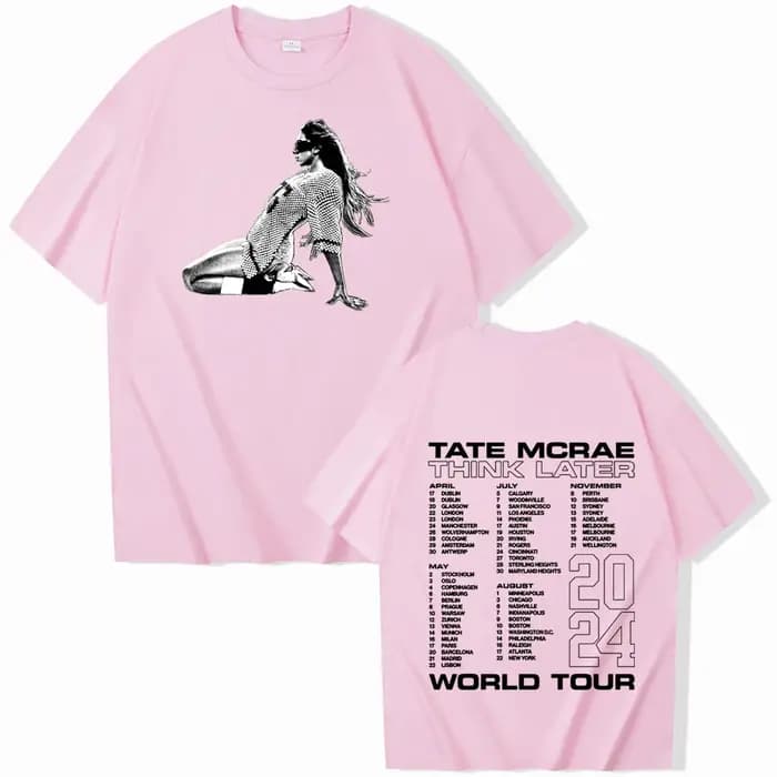 Tate McRae-T-shirt à manches courtes et col rond