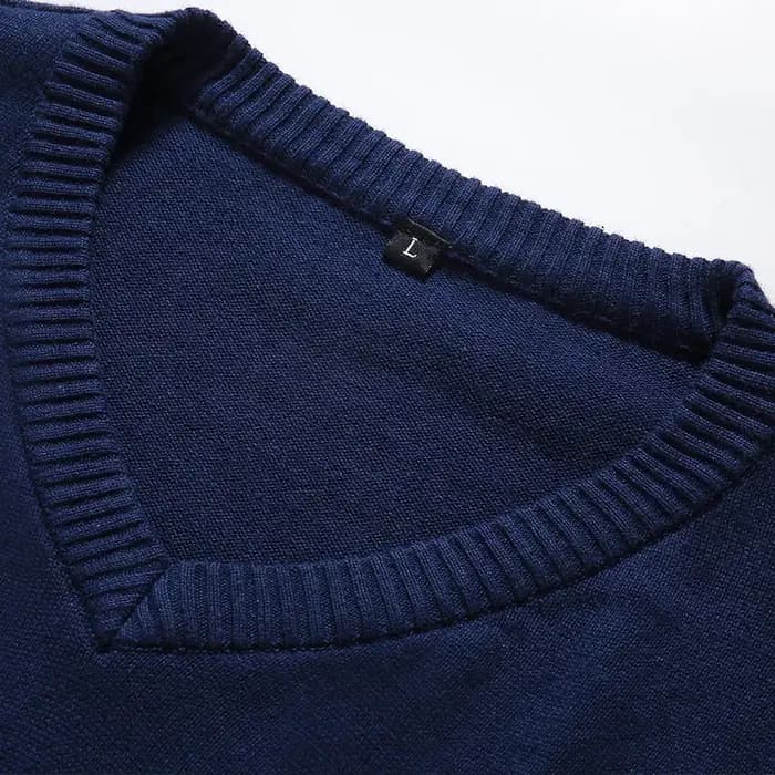 Pull Homme 2026 Automne Décontracté Col V Uni en Coton Tricoté Marque Vêtements Coupe Slim Pulls Masculins