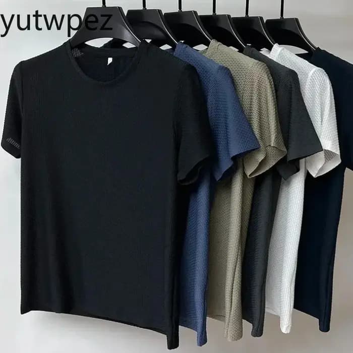 T-shirt respirant haut de gamme en soie glacée pour homme