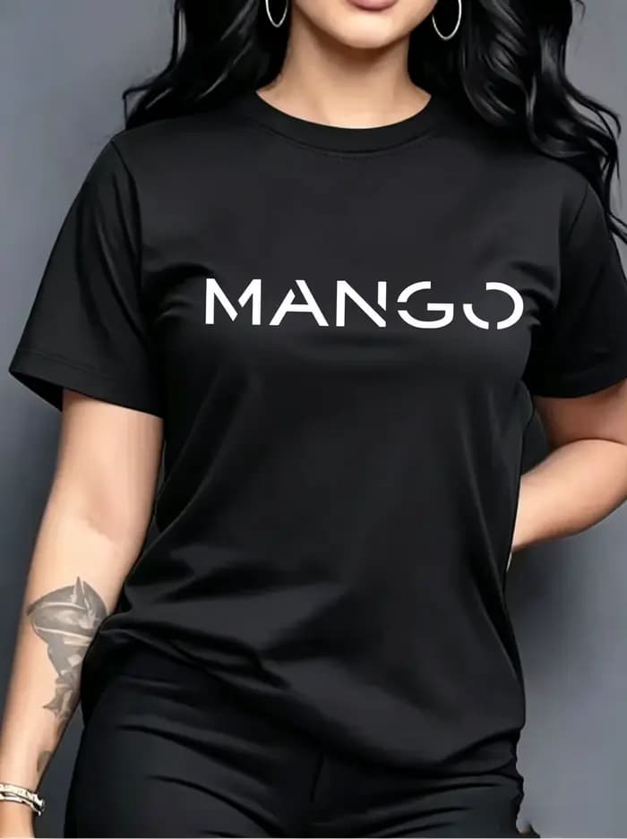 Nouveauté : T-shirts minimalistes pour femmes avec motif graphique MANGO