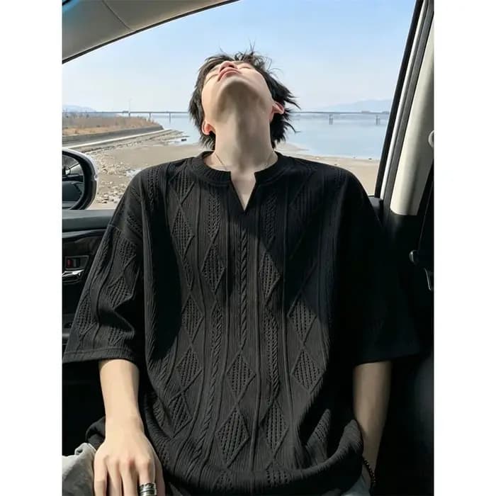 T-shirt ample pour homme à col en V