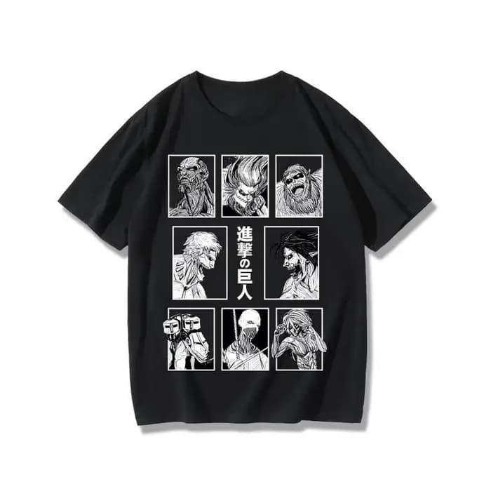 T-shirt à manches courtes pour hommes, attaque sur Titan, Eren Mikasa Corporal Levi, co-marqué, péri