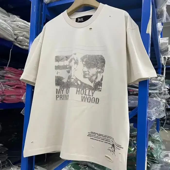 Streetwear PALY t-shirt hommes femme lavé faire vieux endommagé décontracté Couple printemps été mode ample à manches