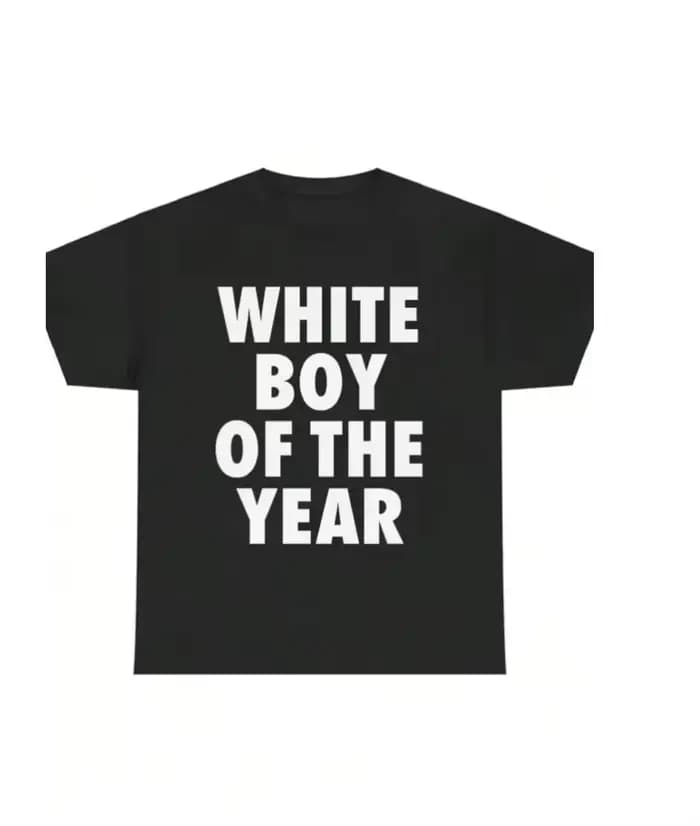 T-shirt blanc pour femme avec texte « Garçon de l'Année »