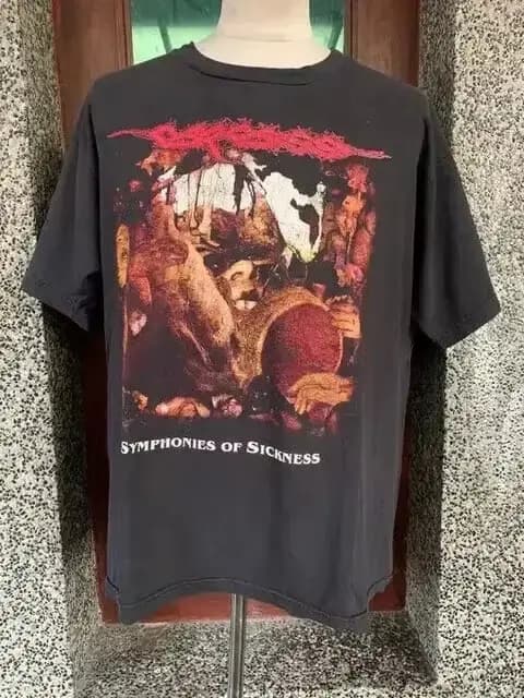 T-shirt à manches courtes noir pour hommes, t-shirt Vintage de la groupe Carcass Symphonies Of Sickn